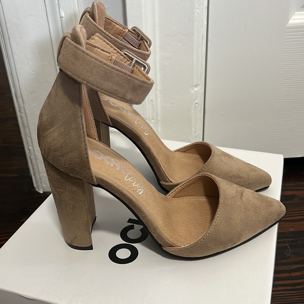 FAUX SUEDE POINTED HEEL - TAUPE - Picture 5 of 7
